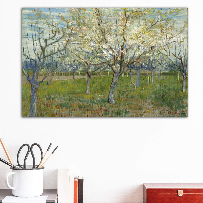 The Pink Orchard by Vincent Van Gogh - Painting on Canvas, 30.48 cm H x 45.72 cm W x 1.91 cm D, No Frame