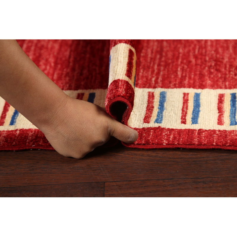 Tapis rouge en laine rouge Gabbeh Kashkoli