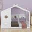 Lit sur pied Montessori, lit sur pied avec tablette de rangement pour tout-petit, lit de jeu avec toit-118020154-118020155