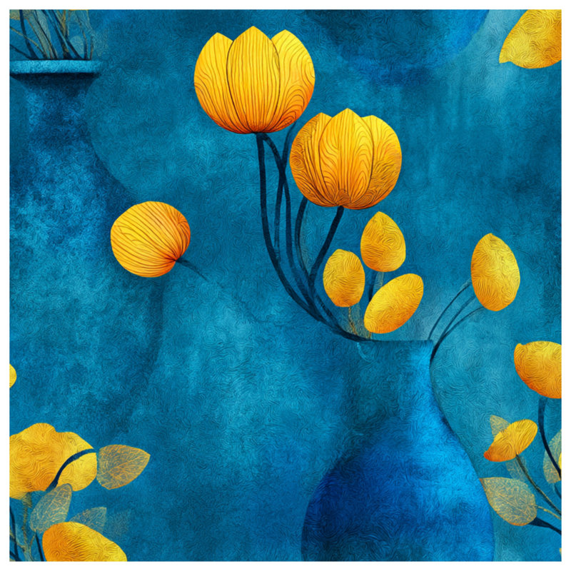 Tapis de bain fleurs jaunes, 34in W x 21in L