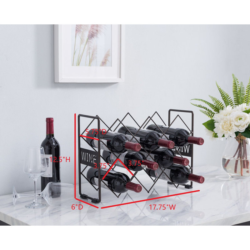 Sigmon Countertop Tabletop Wine Rack, Wine Bottle Storage Holder Stand for Home Kitchen & Bar