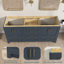 Base de meuble-lavabo double 72 po en bois massif bleu marine