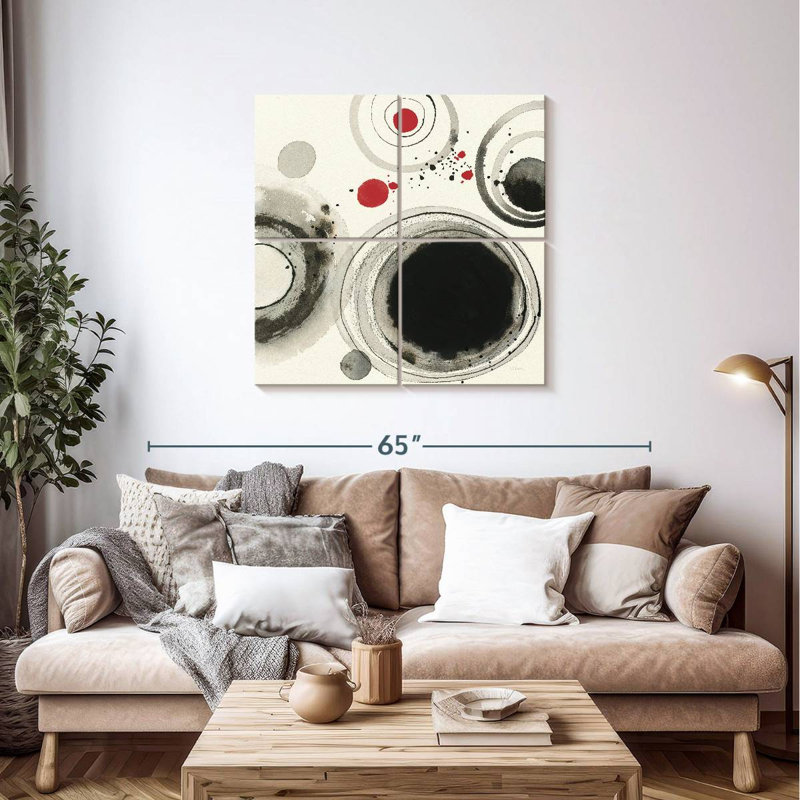 Planetary With Red I, 38" H x 38" W