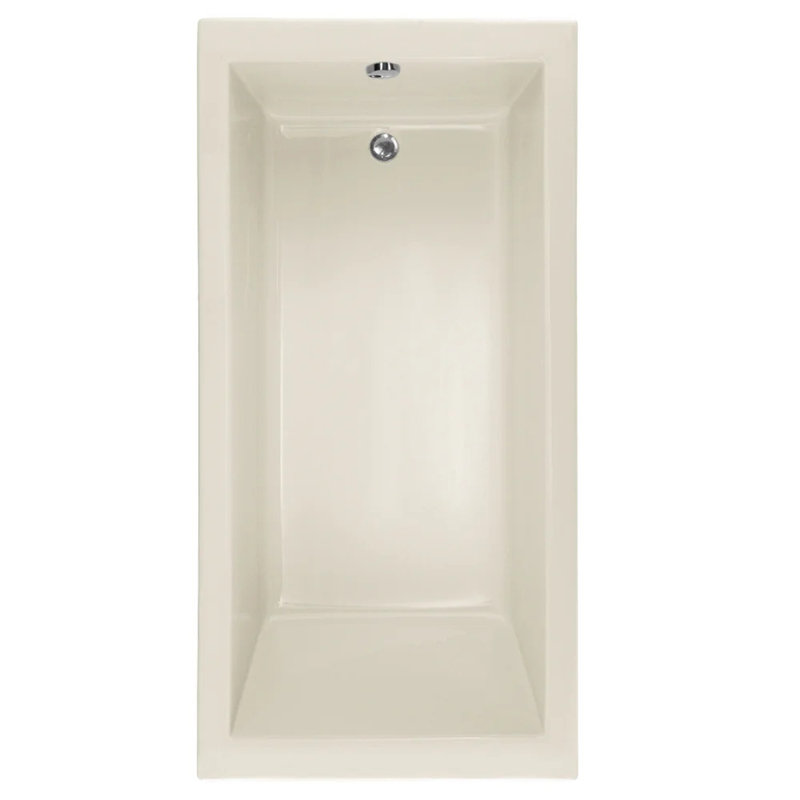 Lacey 60'' L Soaking Bathtub, Polished Chrome, Biscuit