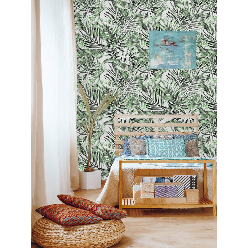 Murale à peindre tropical laisse, l 25 po x H 50 po