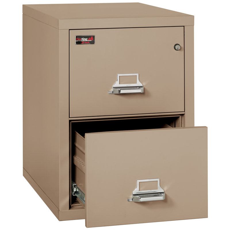 Fireproof 4 - Drawer File Cabinet, Brown E-Lock, 18.91"W