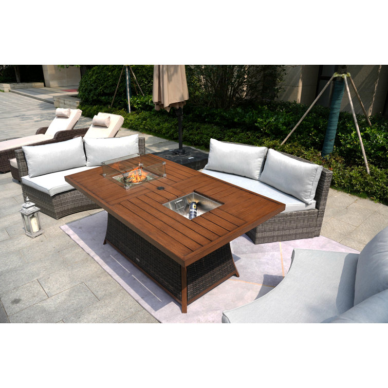 Dwight Wicker/Rattan 8 - Person Seating Group With Cushions