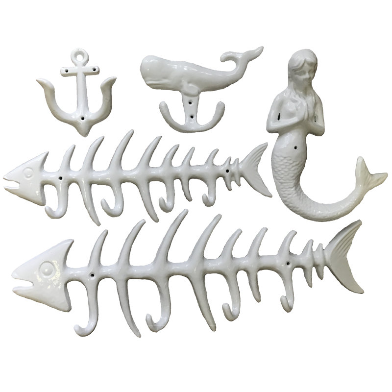 Ensemble de crochets muraux 5 pièces Bone, Blanc