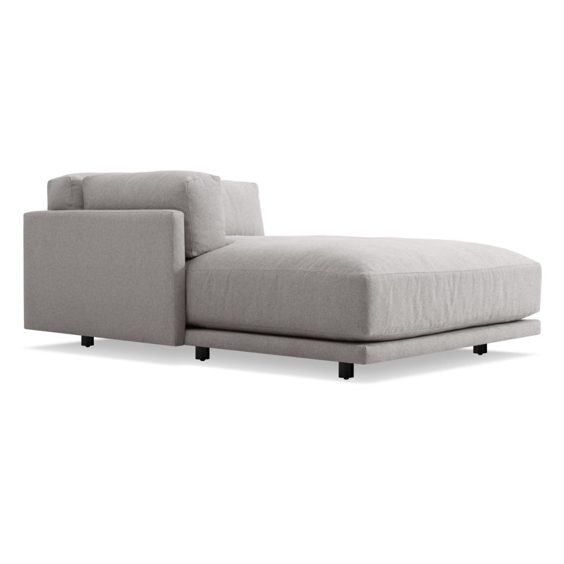 Sunday Chaise Lounge, Left Hand Facing, Agnew Gray Textured Basketweave