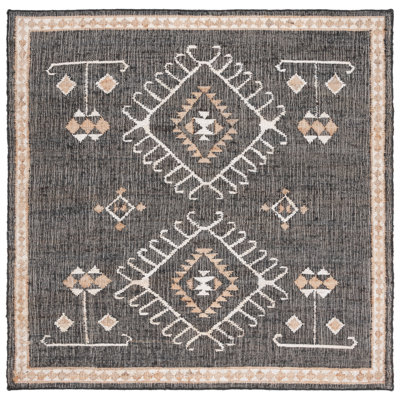 Mickie Black/Ivory Southwestern Jute Rug