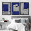 Bleu foncé, gris, géométrique, bloc, abstrait, Mid-Century, formes modernes, illustrations, décor chic-100780919-100780920