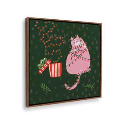 «Mischief Kitty Christmas III» par Yvette St. Amant, reproduction d'art sur toile