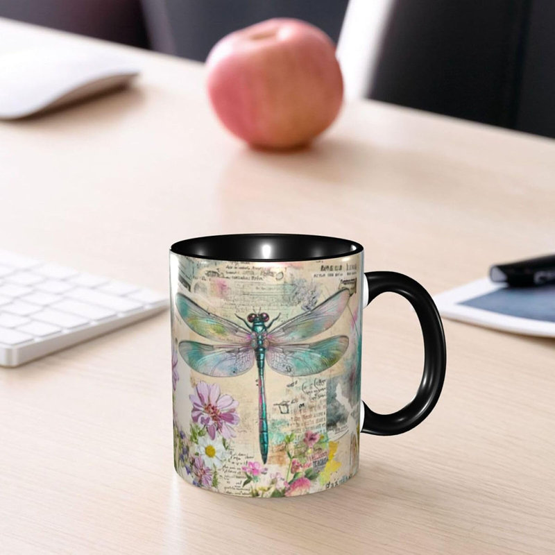 Dragonfly Coffee Mug Ceramic Tea Cup 11oz