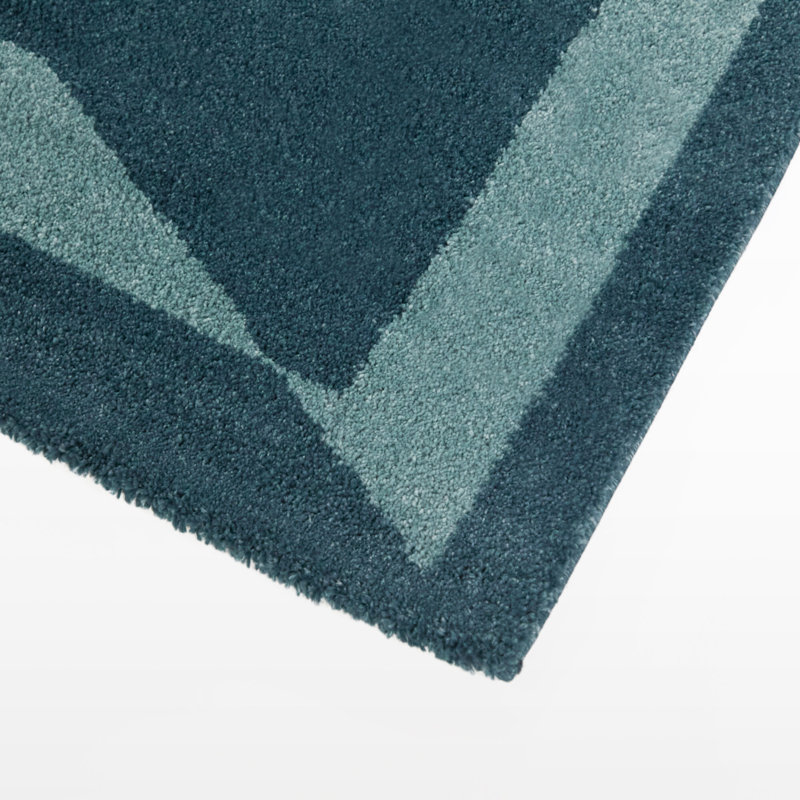 Tapis bleu sarcelle / bleu clair Hagberg, Rectangle 5 pi 3 po x 7 pi