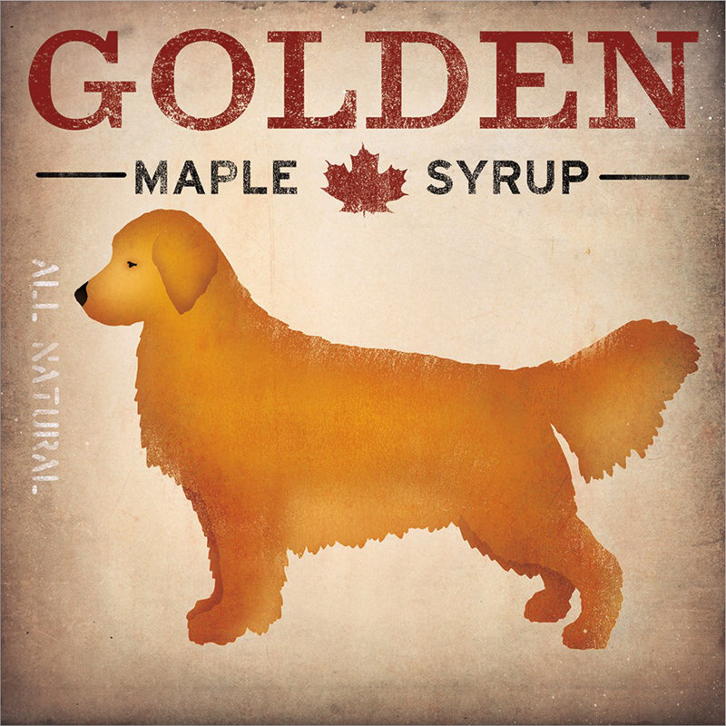 Golden Dog Maple Syrup Canvas Wall Art for Kids