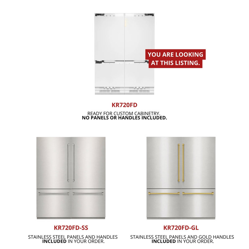 Kucht Built-in Side By Side Refrigerator, 71.5"