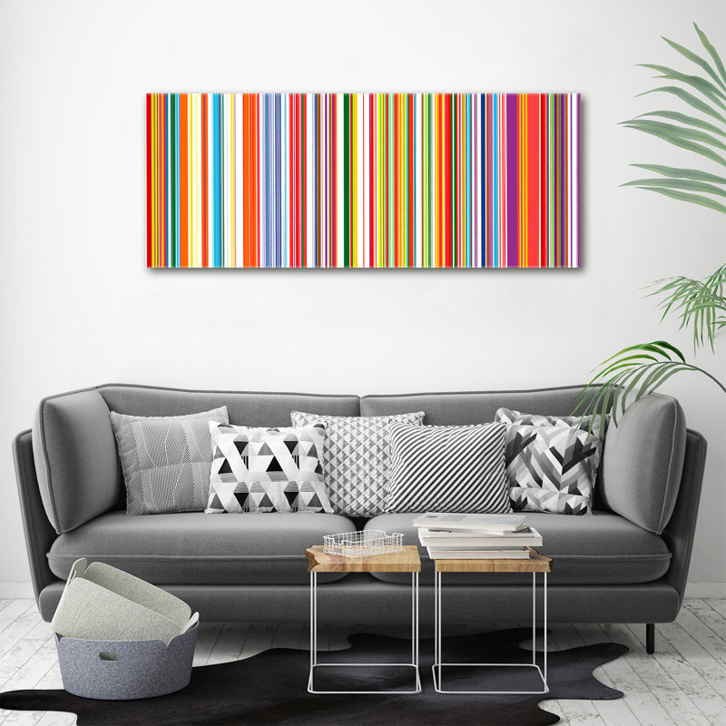 Colored Stripes - Print, Canvas, 50cm H x 125cm W x 2cm D