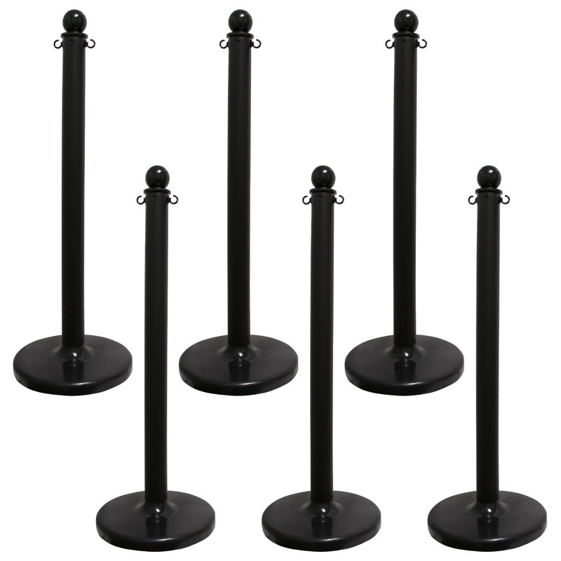 Mr. Chain 40'' H x 14'' W Plastic Stanchion System, Black