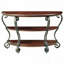 Traditional Sofa Table with Ornate Scroll Legs and Open Shelf – Brown Cherry
