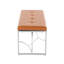Banc contemporain en métal argenté et similicuir-315845000