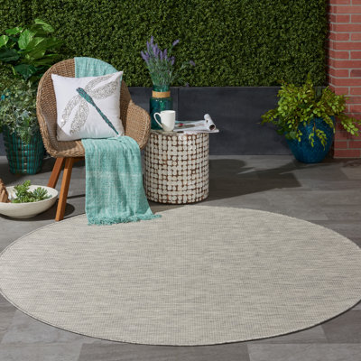Solid Colour Hand Woven Indoor / Outdoor Area Rug