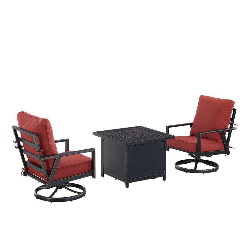 Ensemble bistro noir avec deux chaises, Rouge
