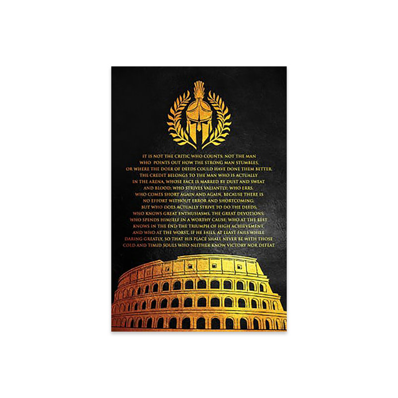 «The man in the arena», reproduction sur verre acrylique