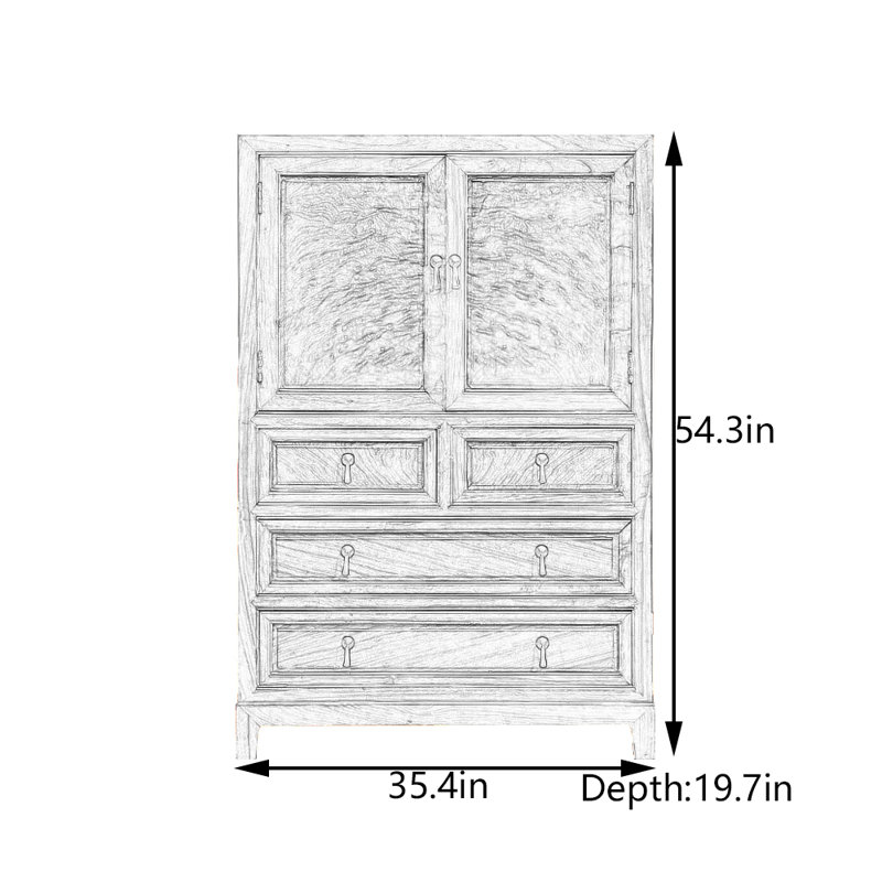 Armoire d'entrée en bois Old Camphor