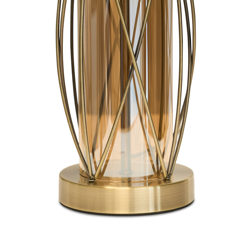 Alexarae 33cm Metal & Glass Table Lamp Base Only, Gold