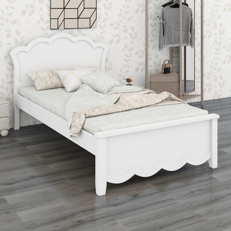 Wood Platform Bed with Headboard