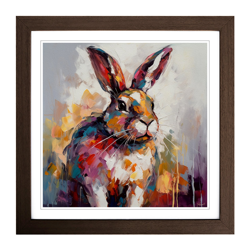 Rabbit Palette Knife No.4 Framed Print, Walnut