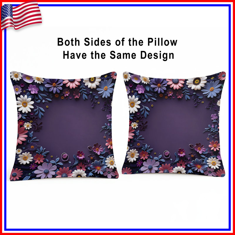 Coussin Floral, 20 x 20 inches