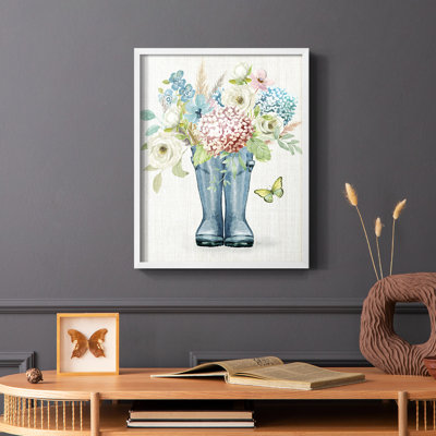 Garden Boots Framed Print - Solid Wood