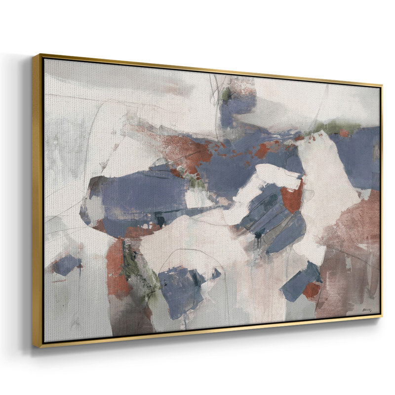 " Blue Abstract ", 25" H x 17" W x 2"D, Gold