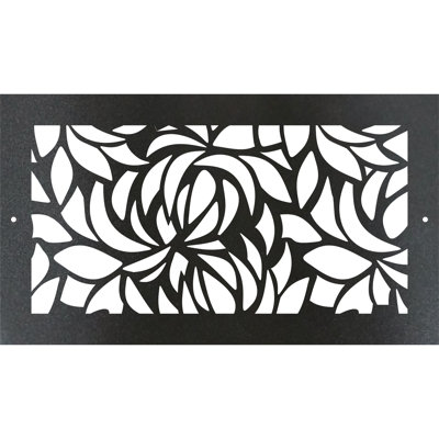Metal Screw-in Floor Register. Duct Opening 4x10 (overall 6x12) - Leaves Design