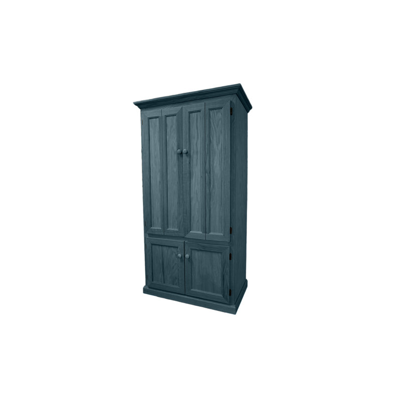 Jazayah 38.5" W Rectangle Armoire Desk and Cabinet, Smokey Blue