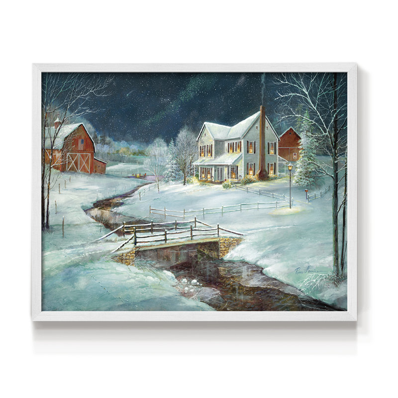 Sérénité hivernale - Reproduction encadrée - Restickable, H 22 po x l 28 po, Blanc