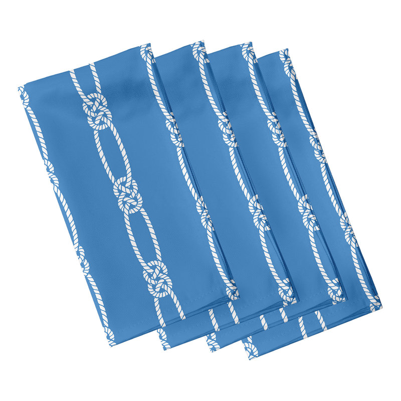 Hancock Polyester Nautical Square Napkin, 18" W x 18" L, Blue
