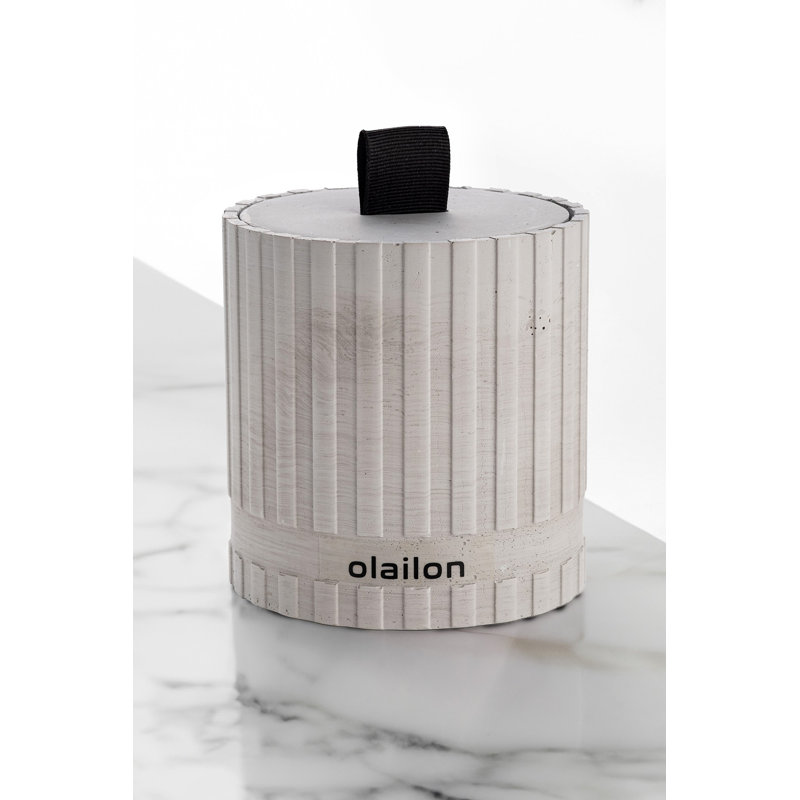 Elegant Amber Essence Candle, Grey Concrete & Ribbon Design, 3.1 x 3.3 inches | Eco-Friendly Paraffin & Soya Blend | Perfect for Home Decor, Relaxation & Gifts, Long-Lasting Fragrance & Style