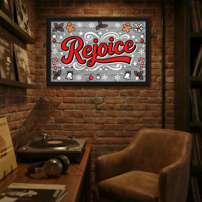 Christmas Rejoice Christmas Decorative Pattern Print