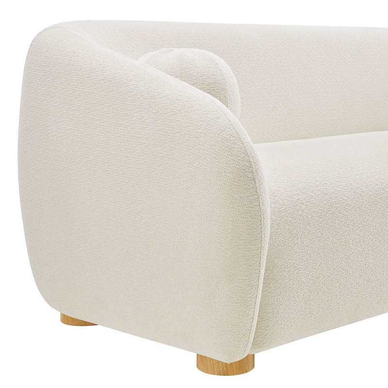 Canapé en chenille de 85 po Kashvi, Tissu crème
