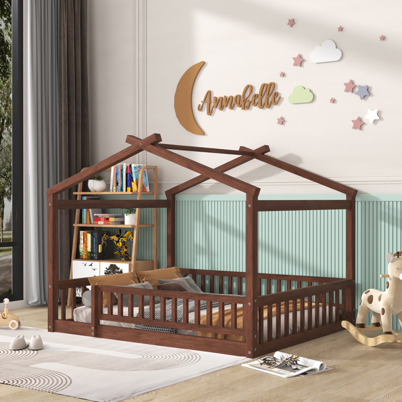 Lit pour enfant Azusa, Double, Noyer