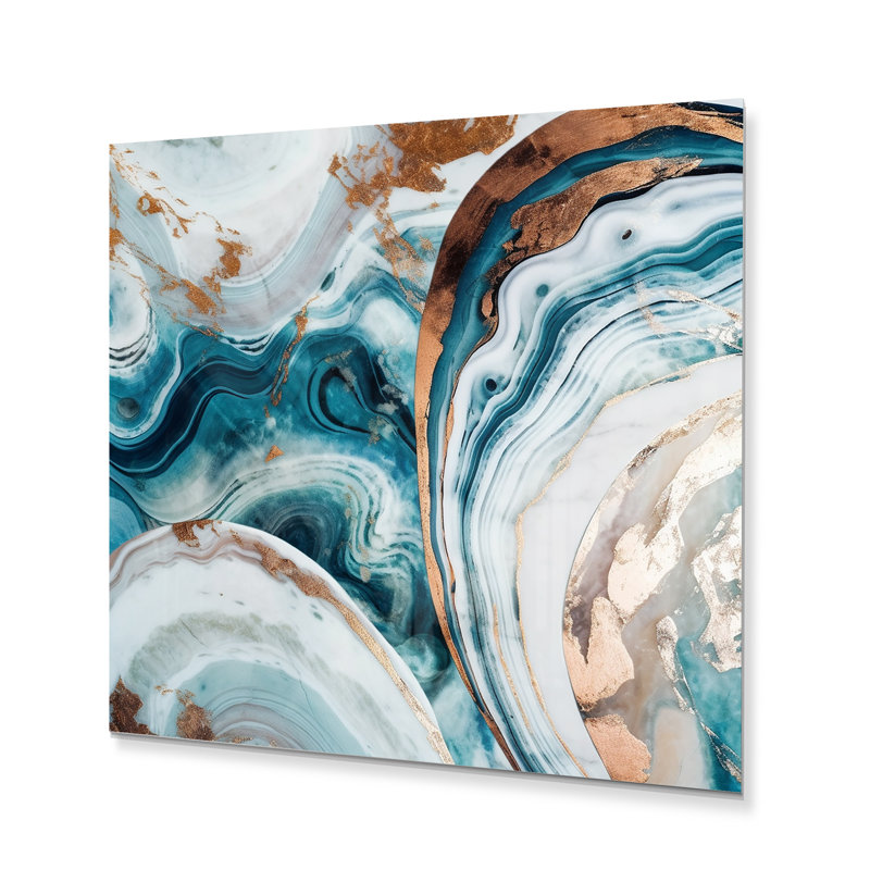 Glam Abstract Wall Decor on Metal, 16" H x 16" W x 1" D