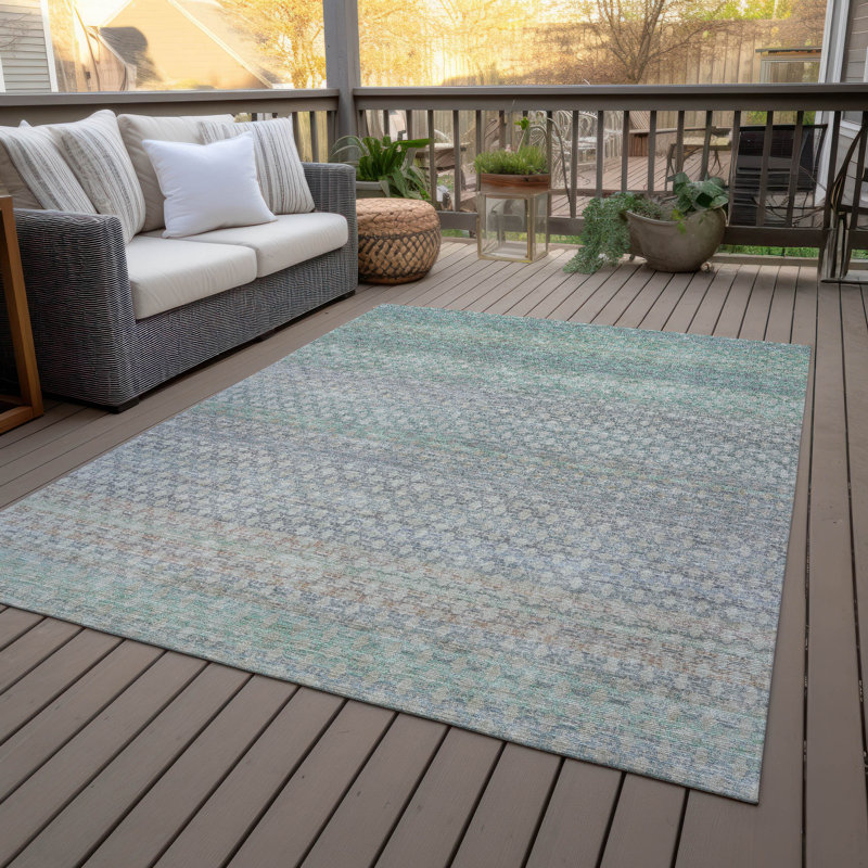Machine Washable Indoor/Outdoor Cadence ACN2158 Abstract Rug, Rectangle 9' x 12'