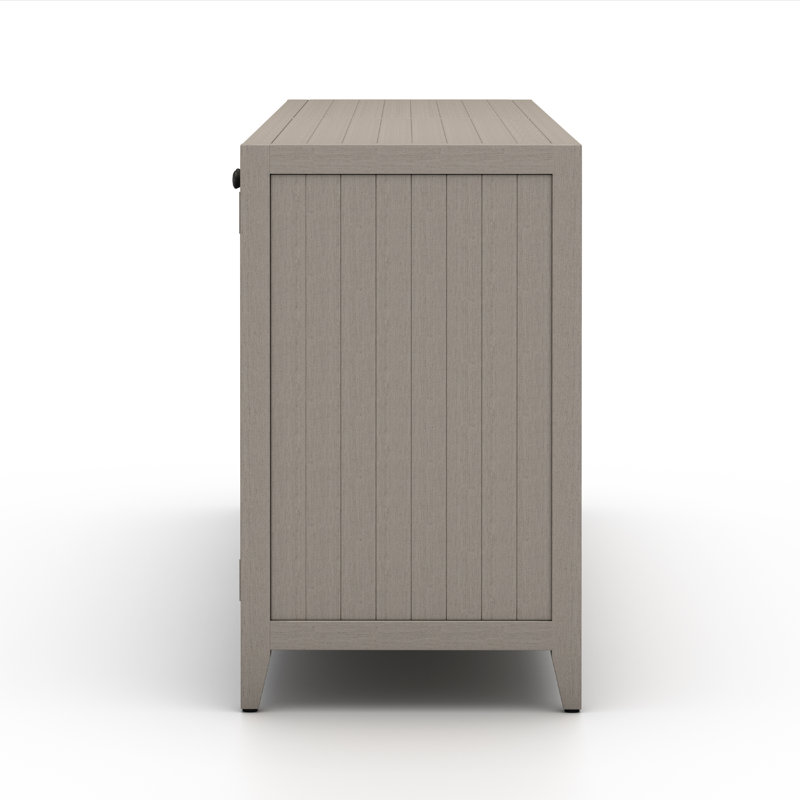 Sherwood 74'' W Solid Wood Sideboard, Weathered Gray