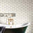 Natural 11.82 in. x 12.41 in. Chevron Polished Marble Mosaic Tile-67852668