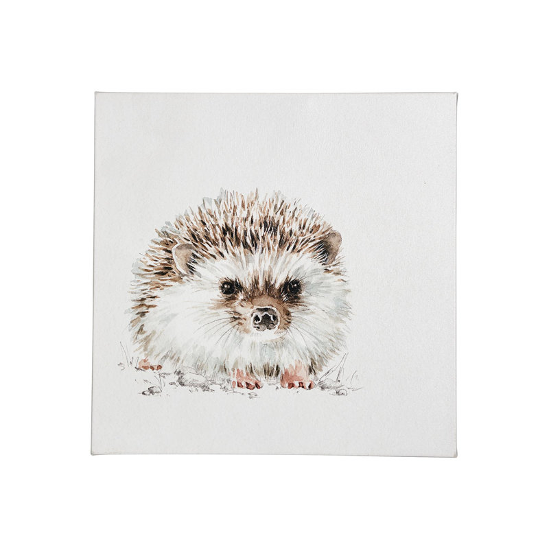 Toile texturée embelli à la main Forest Friends VII (Hérisson) par Lisa Audit, H 30 po x l 30 po x P 1,5 po