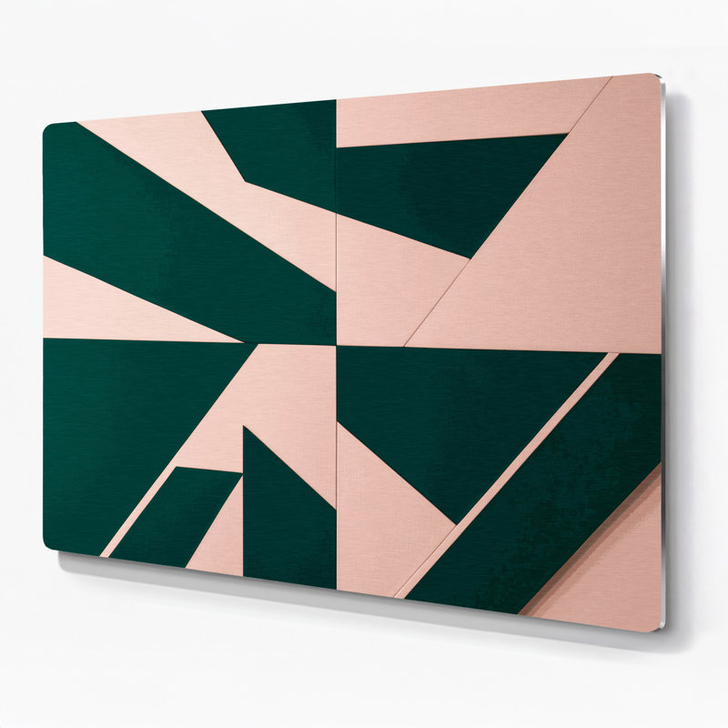 Minimalisme 97, art mural vert en métal, H 12 po x l 18 po