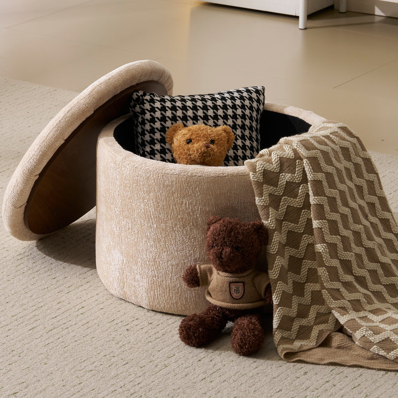 Repose-pieds moderne avec rangement, beige, Beige