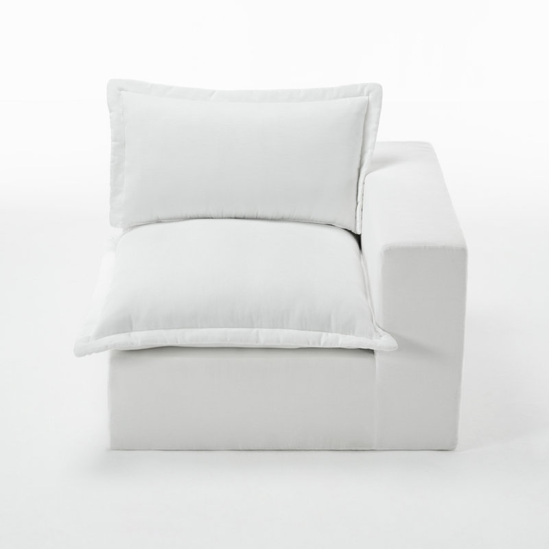 Upholstered Soft Beige Chenille Accent Lounge Chair with Cushion Back – Fully Compressed, No Assembly Required, White 